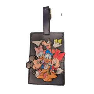 Disney Parks  Faux Leather Luggage Tag Fab 6 Mickey And Friends New